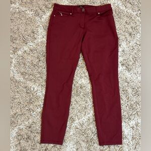 White House Black Market The Skinny Cranberry Ponte Pants size 6